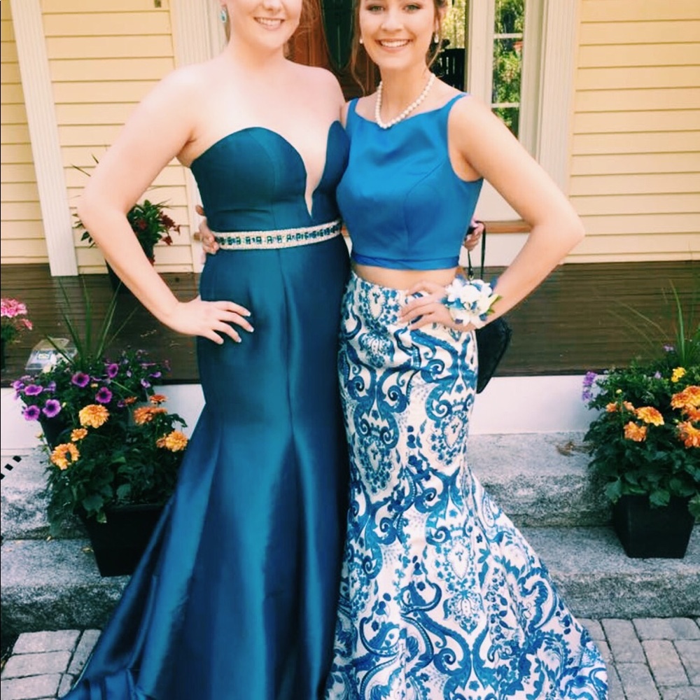 TEAL JOVANI MERMAID GOWN